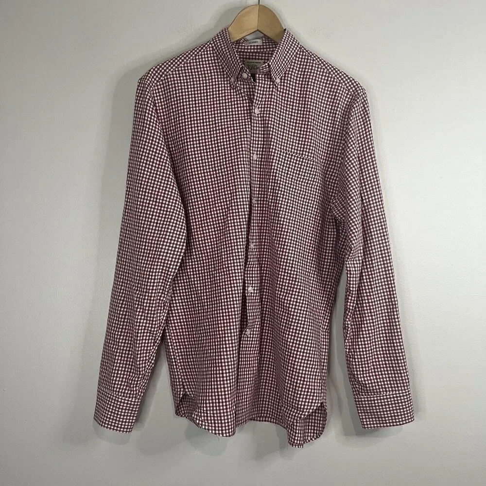 J. Crew Red And Blue Gingham Button Up Shirt